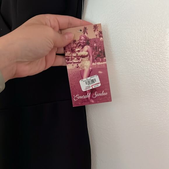 Emerald Sunday NWT‎ black cut out knee length dress sz S￼ - Picture 3 of 5